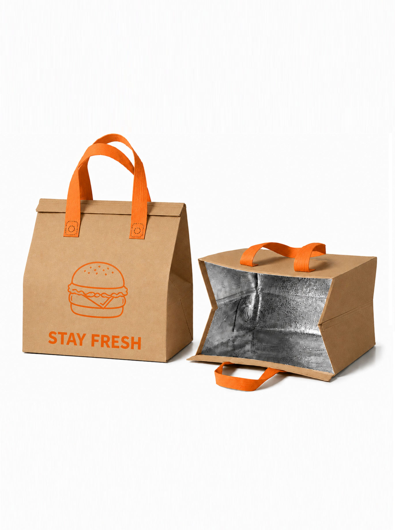 Aluminum foil insulated bag interior